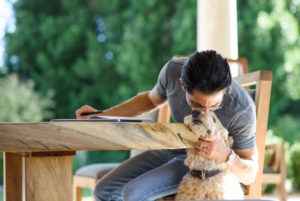 Dean Petting Dog